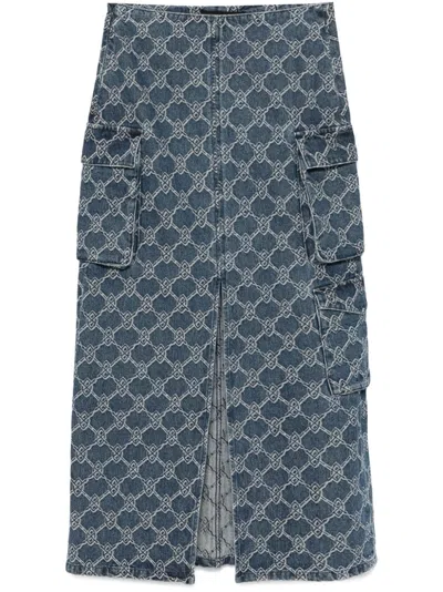 Daily Paper Zora Maxi Skirt In Blue