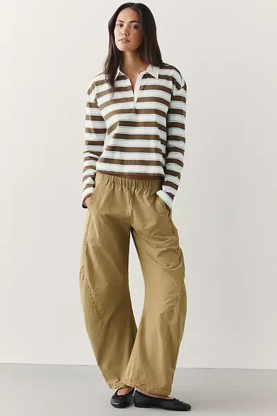 Daily Practice 100% Cotton Barrel Leg Pants In Green