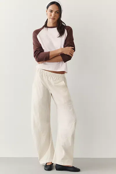 Daily Practice 100% Cotton Barrel Leg Pants In Ivory