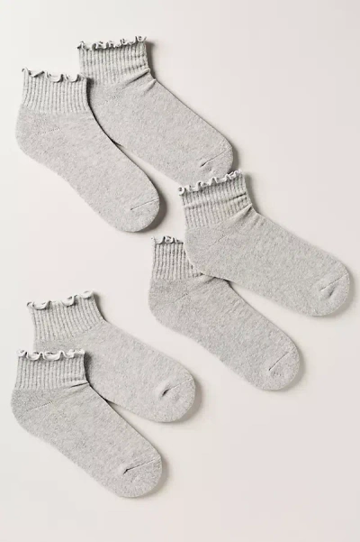 Daily Practice Athletic Ruffle Socks, Set Of 3 In Grey