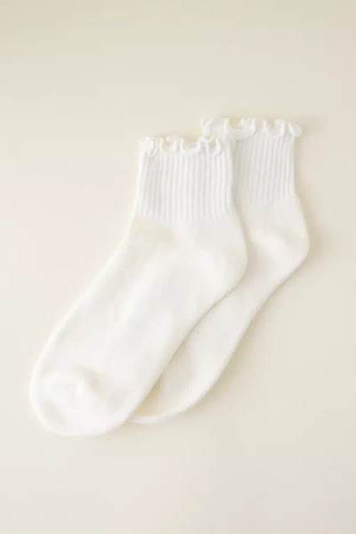 Daily Practice Athletic Ruffle Socks In White