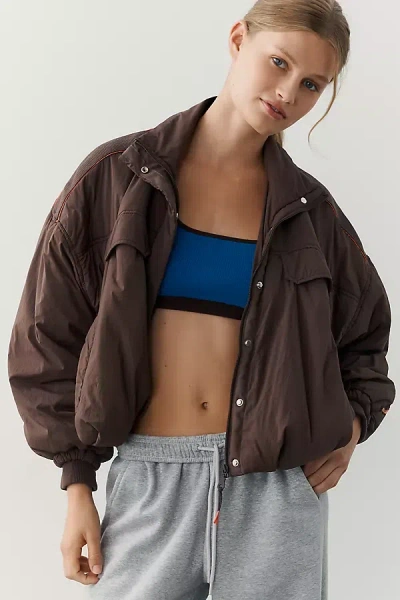 Daily Practice Bubble Jacket In Brown