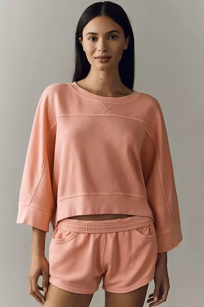 Daily Practice By Anthropologie Daily Practice 100% Cotton Curved Oversized Top In Orange