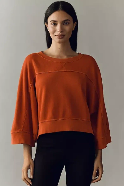 Daily Practice By Anthropologie Daily Practice 100% Cotton Curved Oversized Top In Brown