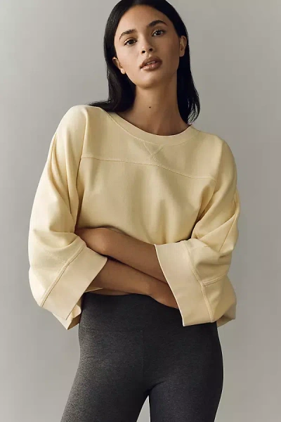 Daily Practice By Anthropologie Daily Practice 100% Cotton Curved Oversized Top In Yellow