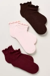 Daily Practice By Anthropologie Daily Practice Athletic Ruffle Socks, Set Of 3 In Multi