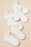 Daily Practice By Anthropologie Daily Practice Athletic Ruffle Socks, Set Of 3 In White