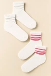 Daily Practice By Anthropologie Daily Practice Athletic Stripe Socks, Set Of 2 In Pink