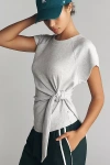 Daily Practice By Anthropologie Daily Practice Belted Short-sleeve Pullover In Gray