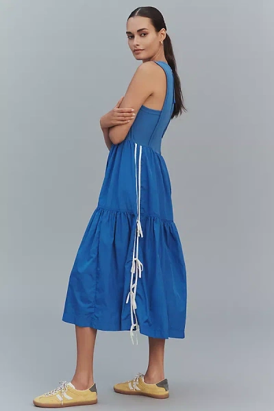 Daily Practice By Anthropologie Daily Practice Bowline Sleeveless Midi Dress In Blue