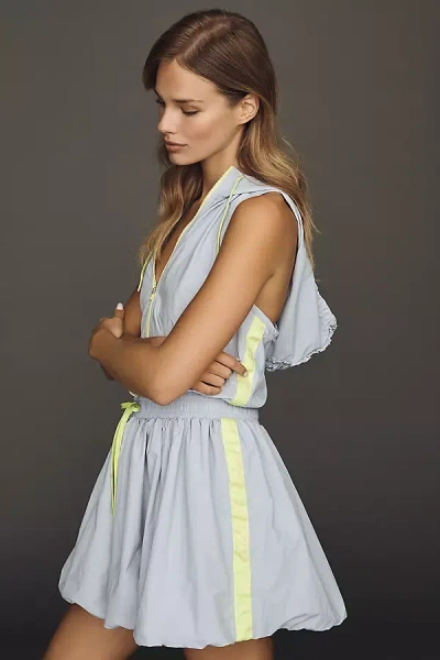 Daily Practice By Anthropologie Daily Practice Bubble-hem Athletic Mini Dress In Blue