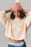 Daily Practice By Anthropologie Daily Practice Chunky Knit Pom-pom Beanie In Burgundy