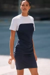 Daily Practice By Anthropologie Daily Practice Colorblock Side-ruched Mini Dress In Blue