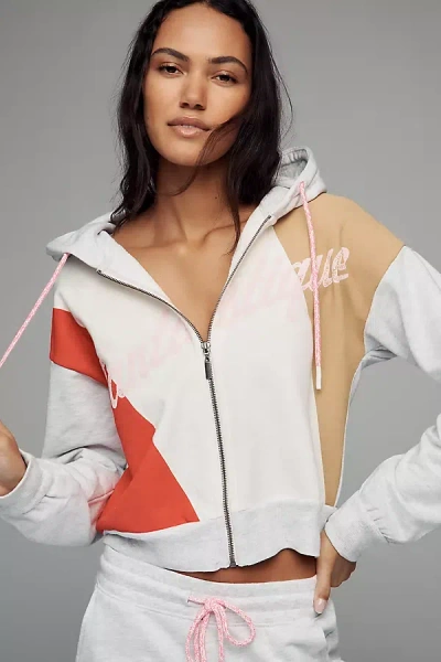 Daily Practice By Anthropologie Daily Practice Colorblock Zip-up Hoodie In Gray