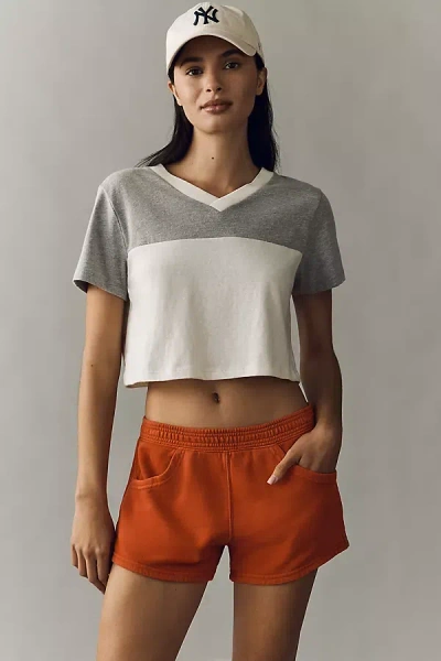 Daily Practice By Anthropologie Daily Practice Cotton Athletic Shorts In Orange