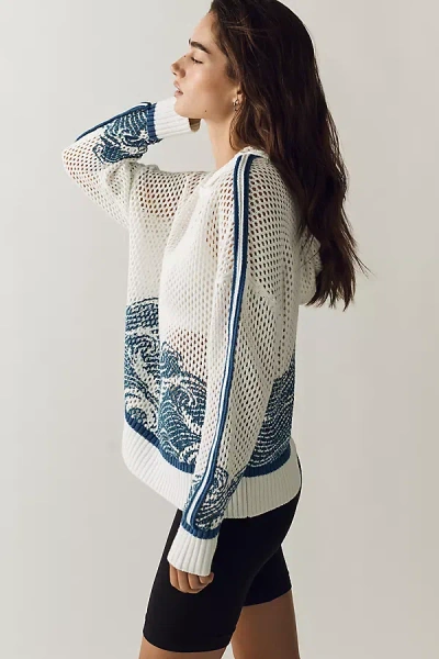 Daily Practice By Anthropologie Daily Practice Cotton Open Knit Hoodie In White