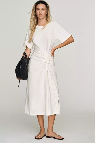 Daily Practice By Anthropologie Daily Practice Cotton Ruched T-shirt Dress In White