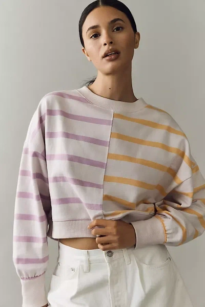 Daily Practice By Anthropologie Daily Practice Cotton Stripe Long Sleeve Top In Purple