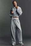 Daily Practice By Anthropologie Daily Practice Fleece Wide-leg Drawstring Pants In Gray