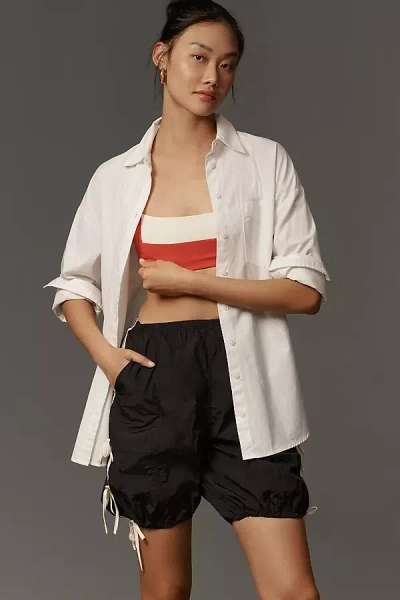 Daily Practice By Anthropologie Daily Practice Full Twist Side-stripe Shorts In Black