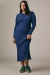 Daily Practice By Anthropologie Daily Practice High Tide Long-sleeve Midi Dress In Blue