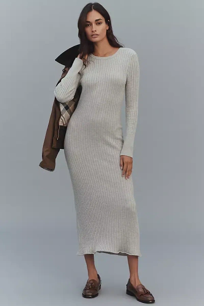 Daily Practice By Anthropologie Daily Practice High Tide Long-sleeve Midi Dress In Gray