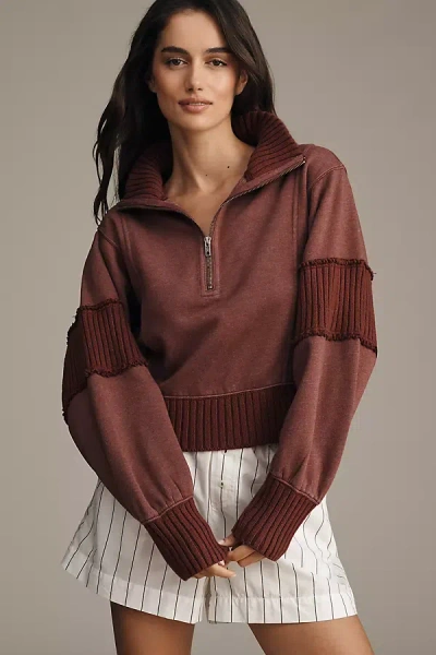 Daily Practice By Anthropologie Daily Practice Indy Grab Pullover Sweatshirt In Burgundy