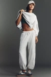 Daily Practice By Anthropologie Daily Practice Lace-inset Jogger Sweatpants In Gray
