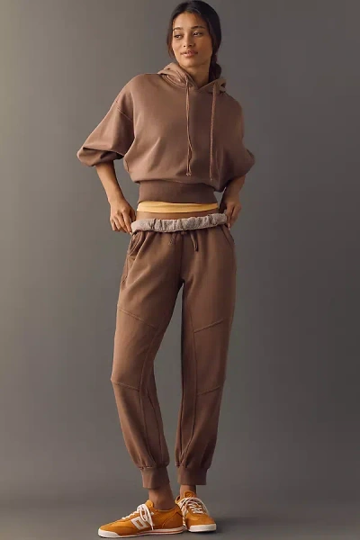 Daily Practice By Anthropologie Daily Practice Lace Joggers Pants In Brown