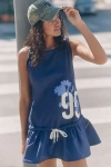 Daily Practice By Anthropologie Daily Practice Lane Line Graphic Mini Dress In Blue