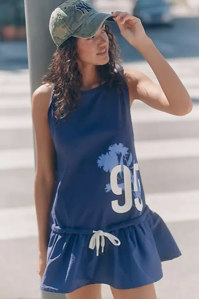 Daily Practice By Anthropologie Daily Practice Lane Line Graphic Mini Dress In Blue