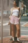 Daily Practice By Anthropologie Daily Practice Long Jump Lace-trim Drawstring Shorts
