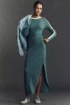 Daily Practice By Anthropologie Daily Practice Long-sleeve Fitted Midi Dress In Green