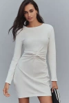 Daily Practice By Anthropologie Daily Practice Long-sleeve Gathered Mini Dress In White