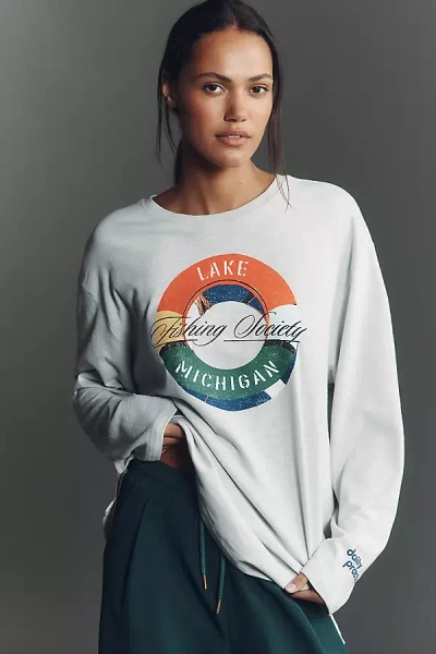 Daily Practice By Anthropologie Daily Practice Long-sleeve Graphic Tee In Gray