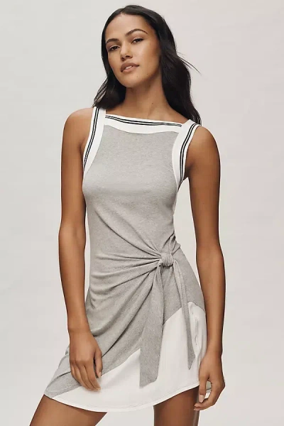 Daily Practice By Anthropologie Daily Practice Overload Tie-waist Mini Dress In Gray