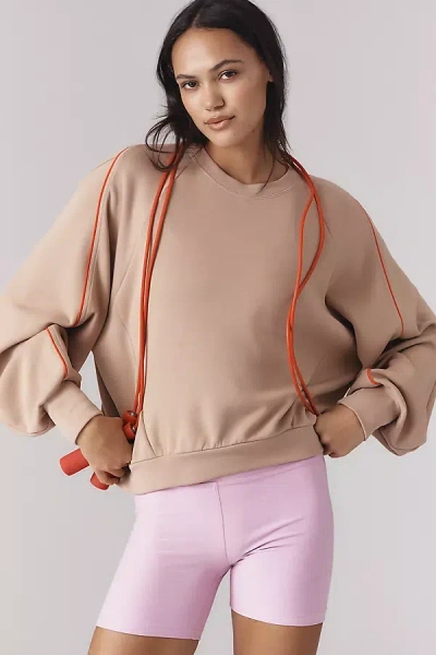 Daily Practice By Anthropologie Daily Practice Oversized Pullover Sweatshirt In Beige