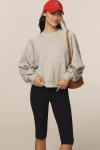 Daily Practice By Anthropologie Daily Practice Oversized Pullover Sweatshirt In Grey
