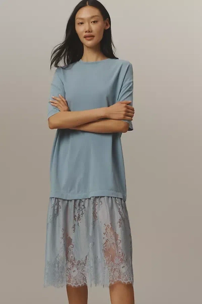 Daily Practice By Anthropologie Daily Practice Oversized Twofer Tee In Blue