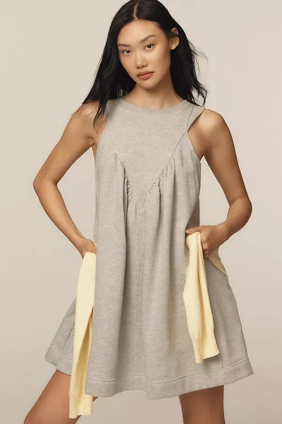 Daily Practice By Anthropologie Daily Practice Palm Tree Sleeveless Mini Dress In Grey