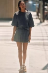 Daily Practice By Anthropologie Daily Practice Pull-on Washed Mini Skirt In Blue