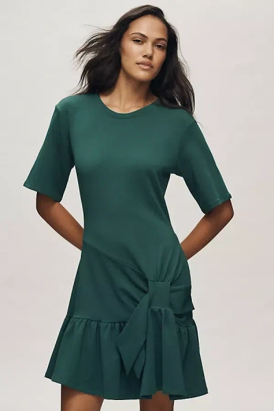 Daily Practice By Anthropologie Daily Practice Short-sleeve Drop-waist T-shirt Mini Dress In Green