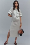 Daily Practice By Anthropologie Daily Practice Short-sleeve Graphic Midi Dress In Gray