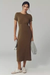 Daily Practice By Anthropologie Daily Practice Short-sleeve Midi Shirt Dress In Green
