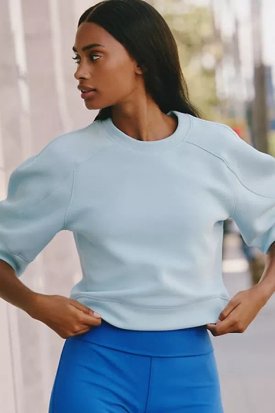 Daily Practice By Anthropologie Daily Practice Short-sleeve Bubble Sweatshirt In White