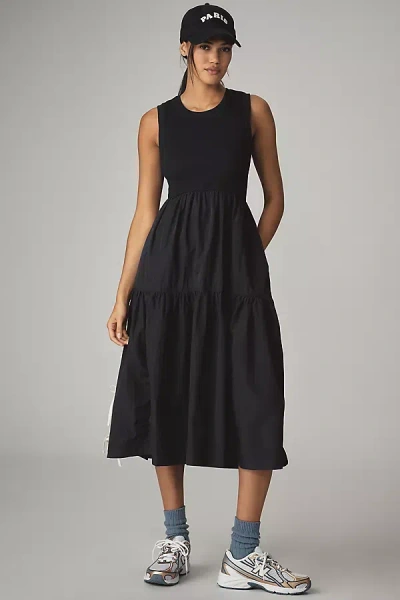 Daily Practice By Anthropologie Daily Practice Sky High Tiered Midi Dress In Blue