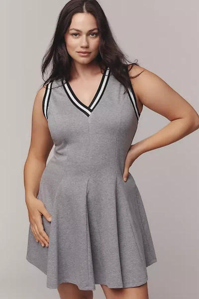 Daily Practice By Anthropologie Daily Practice Sleeveless V-neck Sporty Mini Dress In Gray