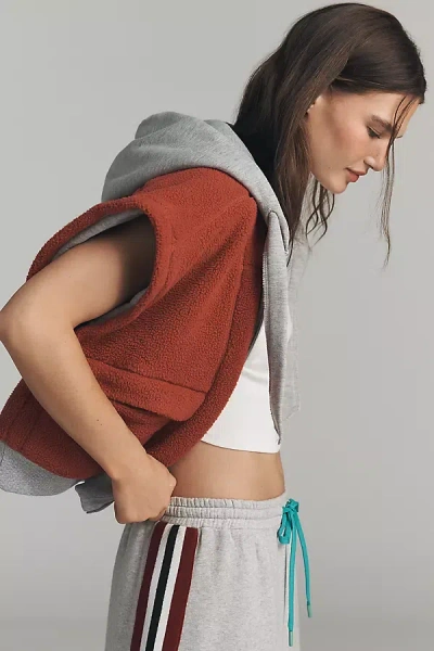 Daily Practice By Anthropologie Daily Practice Snowed In Fleece Vest Jacket In Red