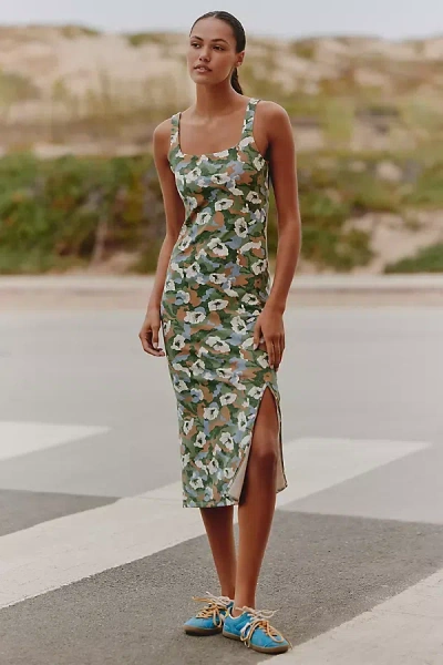 Daily Practice By Anthropologie Daily Practice Square-neck Midi Dress In Multi