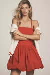 Daily Practice By Anthropologie Daily Practice Strapless Bubble Mini Twofer Dress In Red